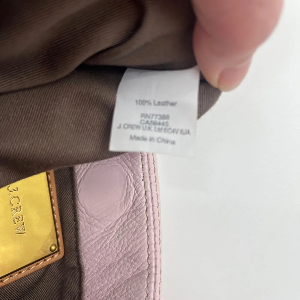 J Crew Leather Crossbody / Clutch with Pink & Green Color block and Fold Over - Picture 5 of 11